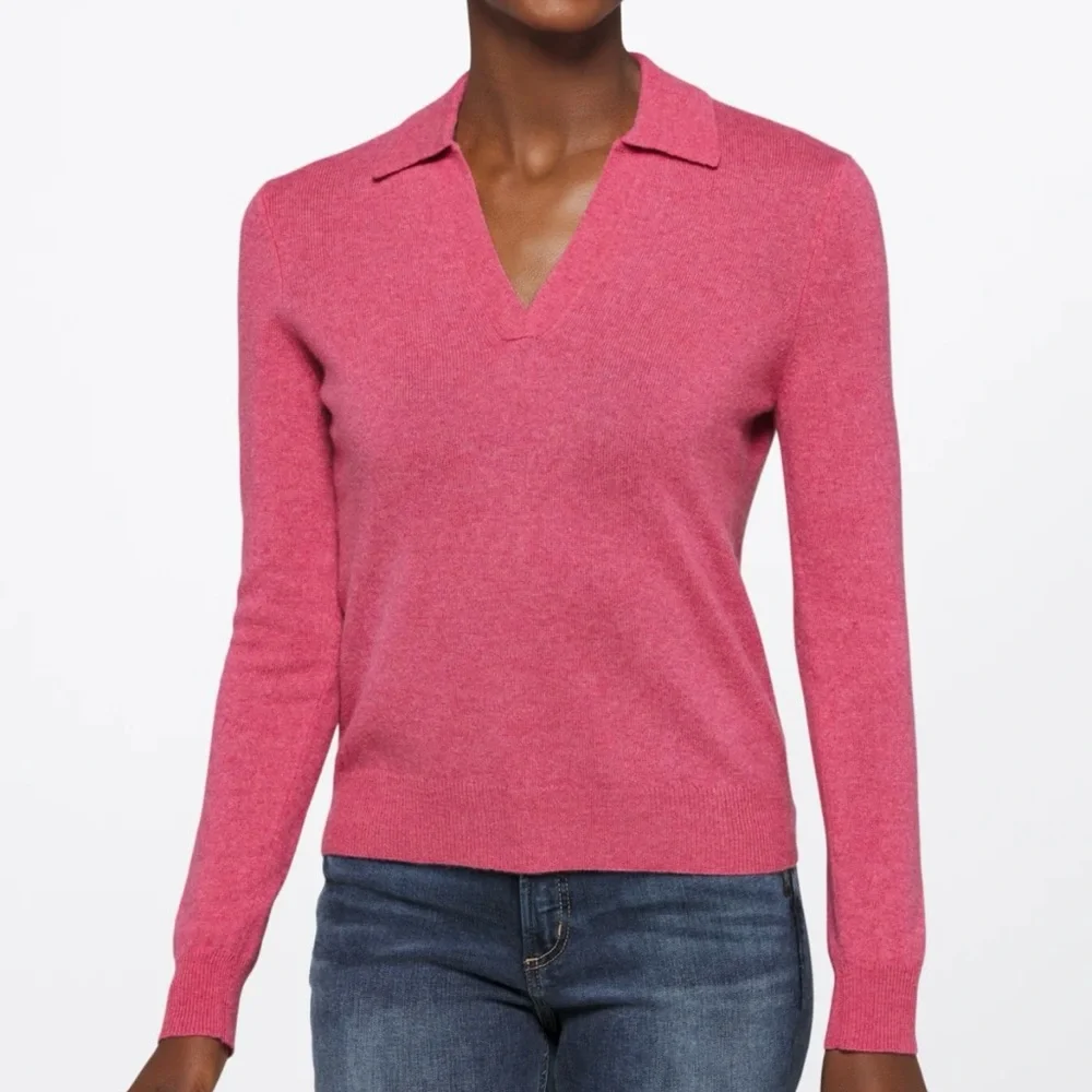 Cashmere Cashmere Candy Collared Cashmere Sweater Dark Pink XL STITCH FIX NWT